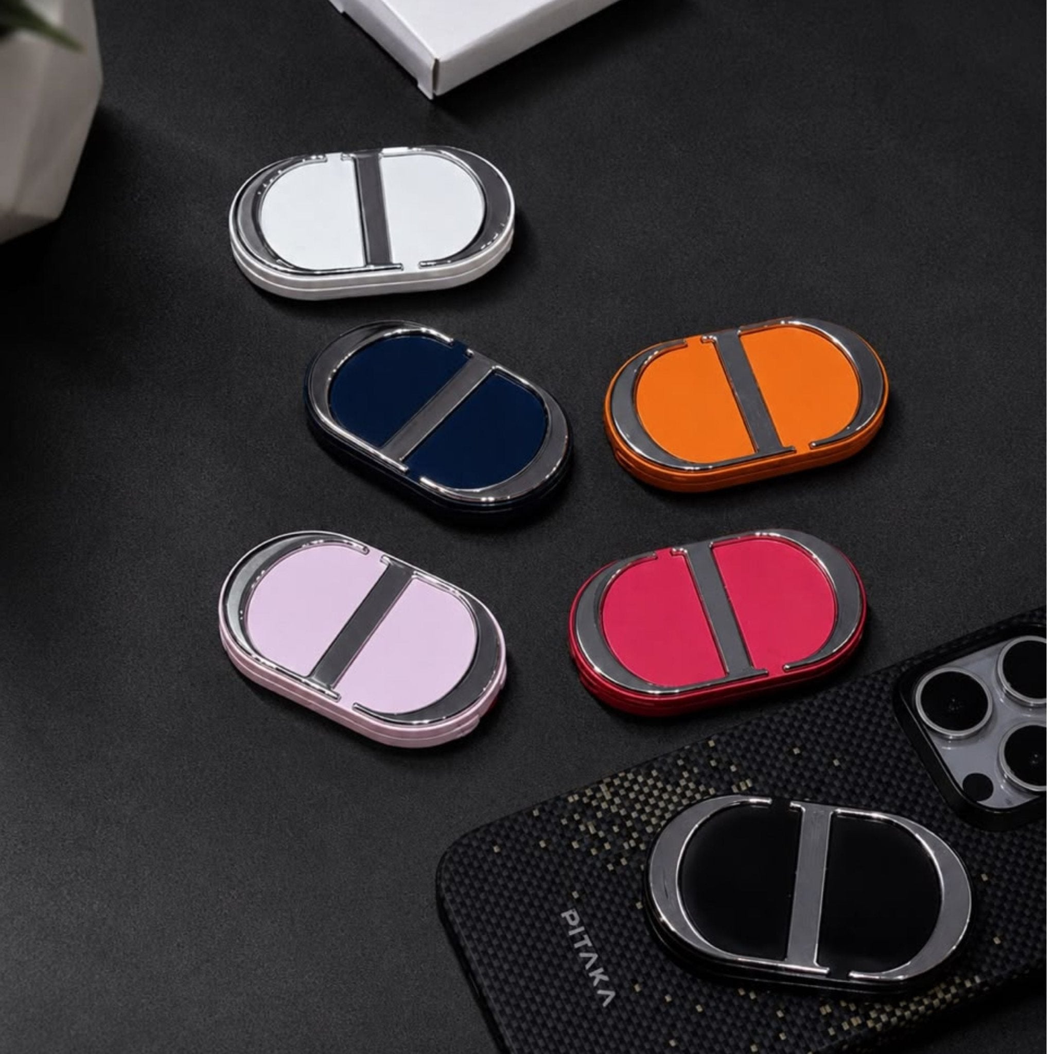 CD Mirror Phone Ring Holder Stand Dual Mirror